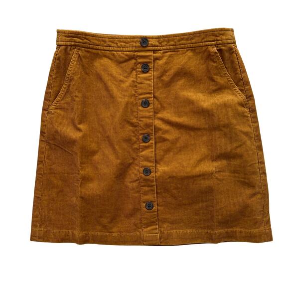 J Crew Factory Brown Corduroy A Line Mini Skirt Buttons 6 NWT Preppy Casual - Picture 1 of 4